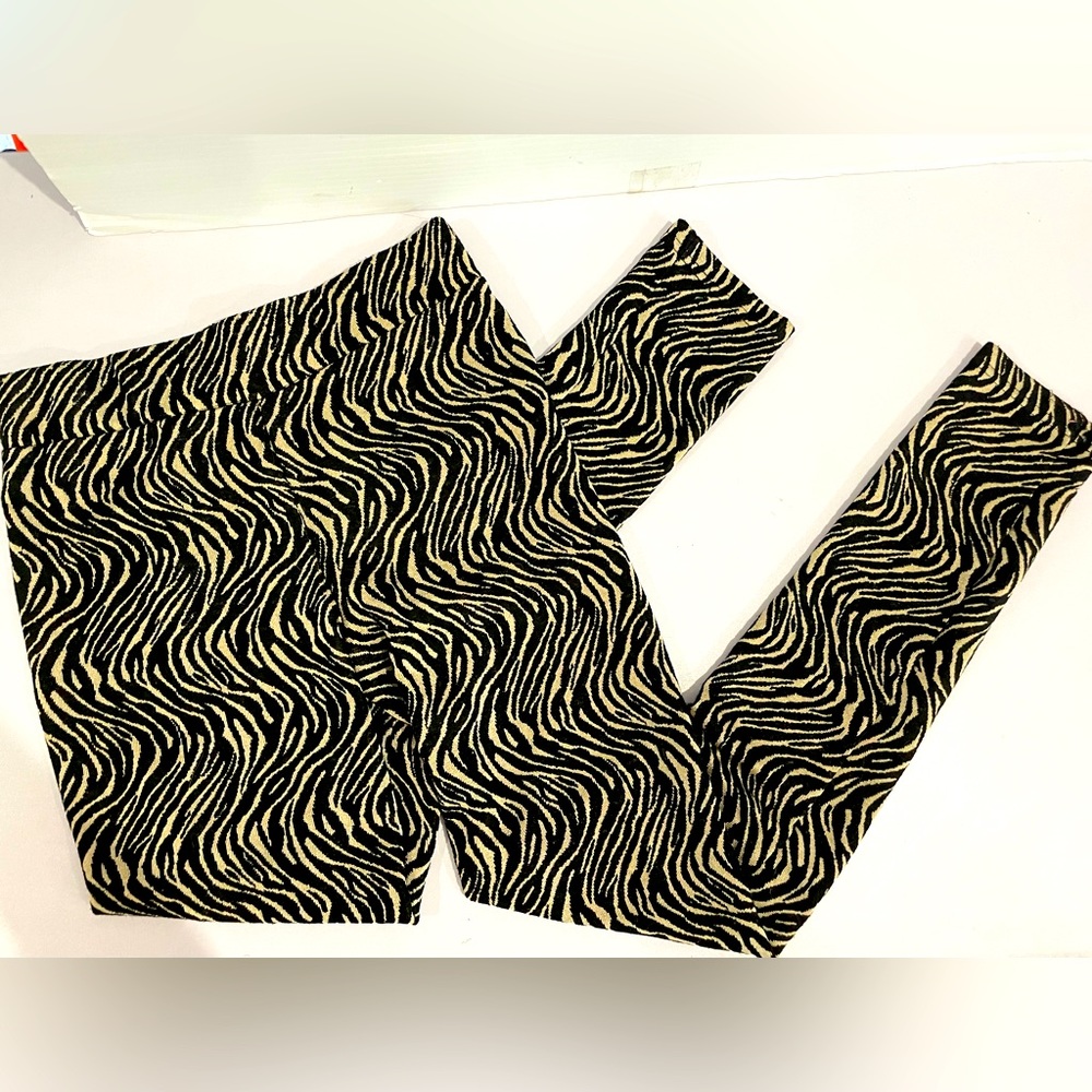 OVI  Pant-Blk/Gold Metallic shimmer Print Pants / Leggings Womens Size Large